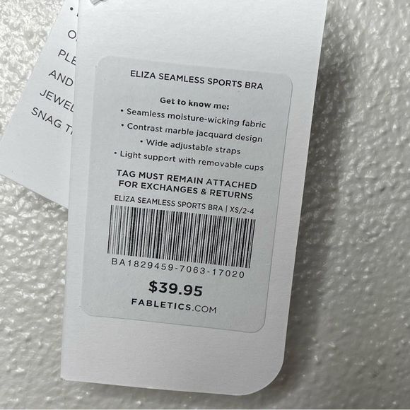 Fabletics Pink Swirl Eliza Seamless Sports Bra - Picture 7 of 9